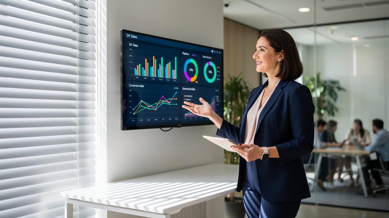 Manager reviewing digital operations dashboard